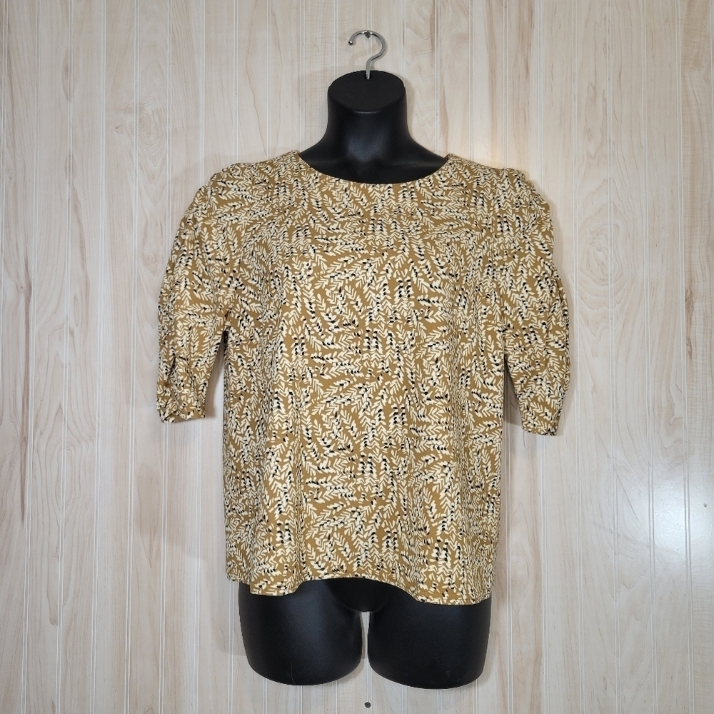 Melloday Goldenrod Print Top Sz XL
